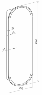 Зеркало-шкаф с подсветкой Continent Elmage White МВК046 45см белый